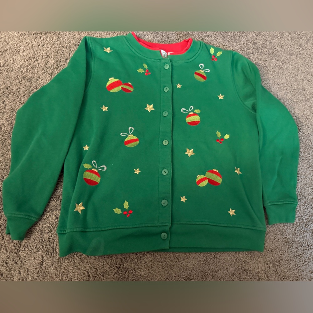 Shenanigan’s Red and Green Decorative Christmas Sweatshirt/Sweater